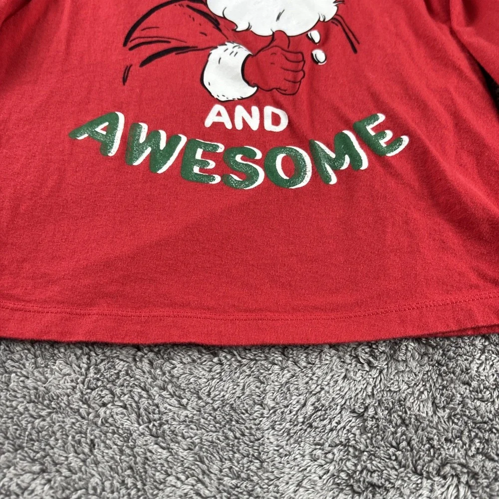 Carter's Kid Long Sleeve T-Shirt Kids Size 5/5A Red‎ Christmas Santa